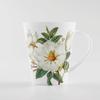 V Style Porcelain Mug 450ml, Fine Bone China Tea Cup Coffee Cup, Camellia Flowers Pattern Coffee Mug for Cappuccino ,ceramic Tea Sets