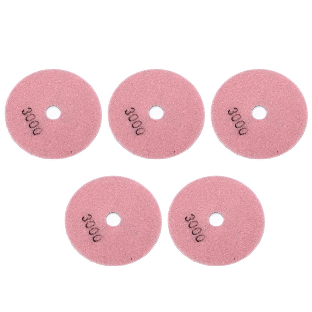 5Pcs 4in Diamond Wet Polishing Pads Soft Grinding Disc Kit for Marble Granite Ceramics3000 Grits