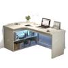 Corner Bookshelf Desk: Student Study & Writing Desk for Bedroom