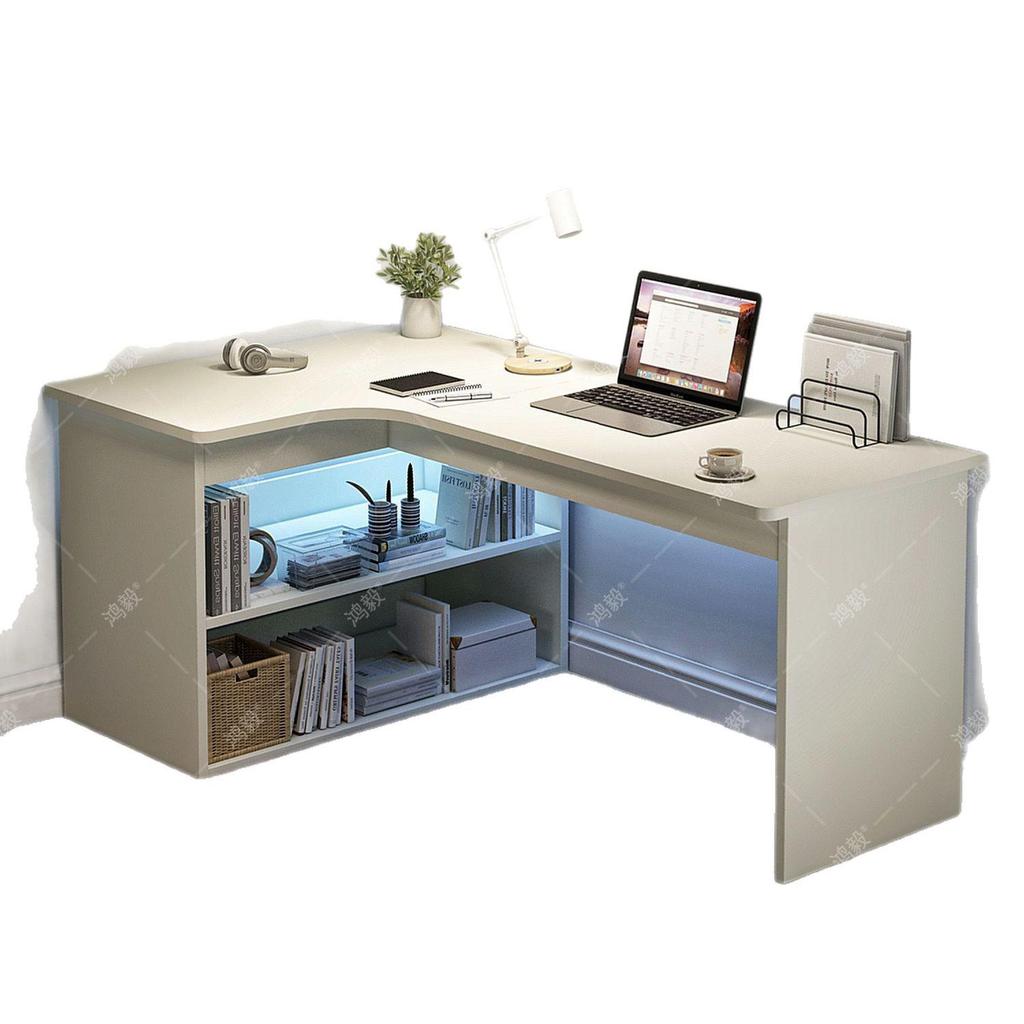 Corner Bookshelf Desk: Student Study & Writing Desk for Bedroom
