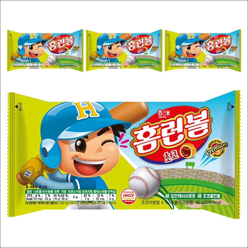Haitai Home Run Ball (Chocolate Cream Puffs) 46g (4pack / 10pack / 15pack) 46g x 4EA