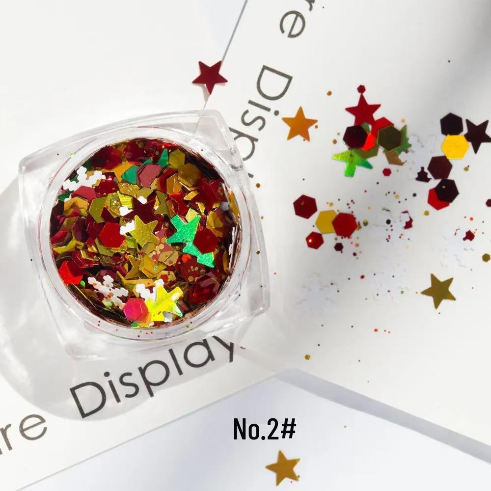 Christmas Nail & Face Glitter Stickers: White Snowflake Sequins for Makeup & Stage Décor