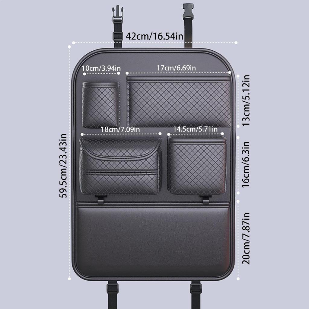 Backseat Storage Organizer For Car Seat Back Storage Pockets Car Organizer Space-Saving Pouch Adjustable Design For Water Bottle