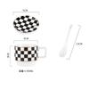 Retro Geometric Plaid Ceramic Coffee Mug Ceramic Cup Home Creative Personality Couple Coffee Mug Desktop Decorative Tableware