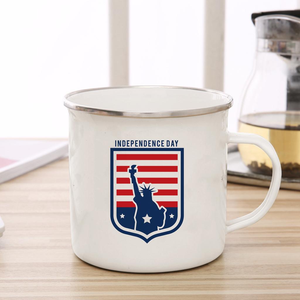 American Flag Enamel Cup Coffee Cup Usa Couple Mug Cups for Coffee and Tea Personalized Gift Cupshe Drinkware Mugs Beer Travel