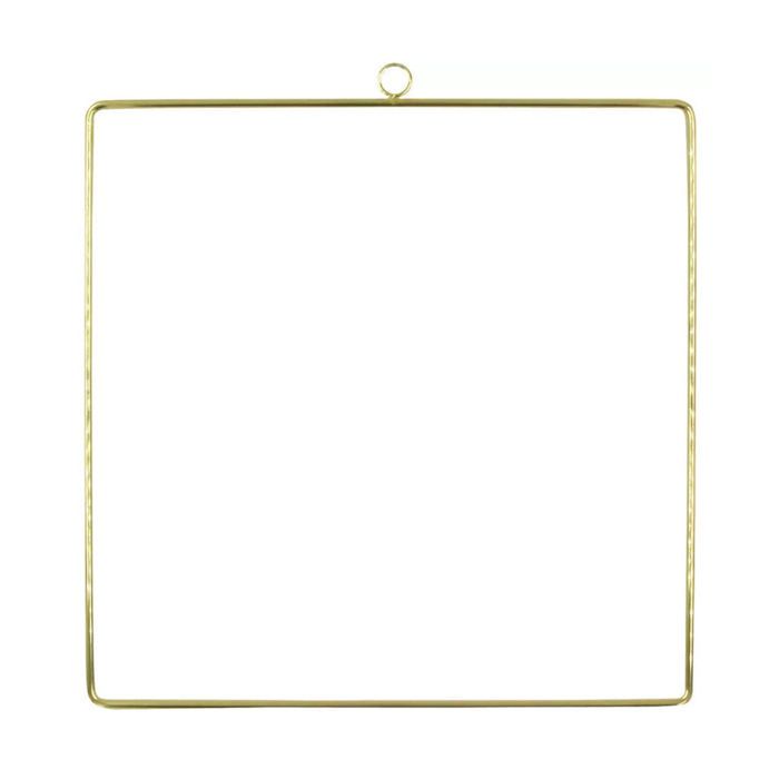 Objet décoratif - Métal - Anneau carré doré - 25 x 25 cm - Design minimaliste - Anneau de suspension