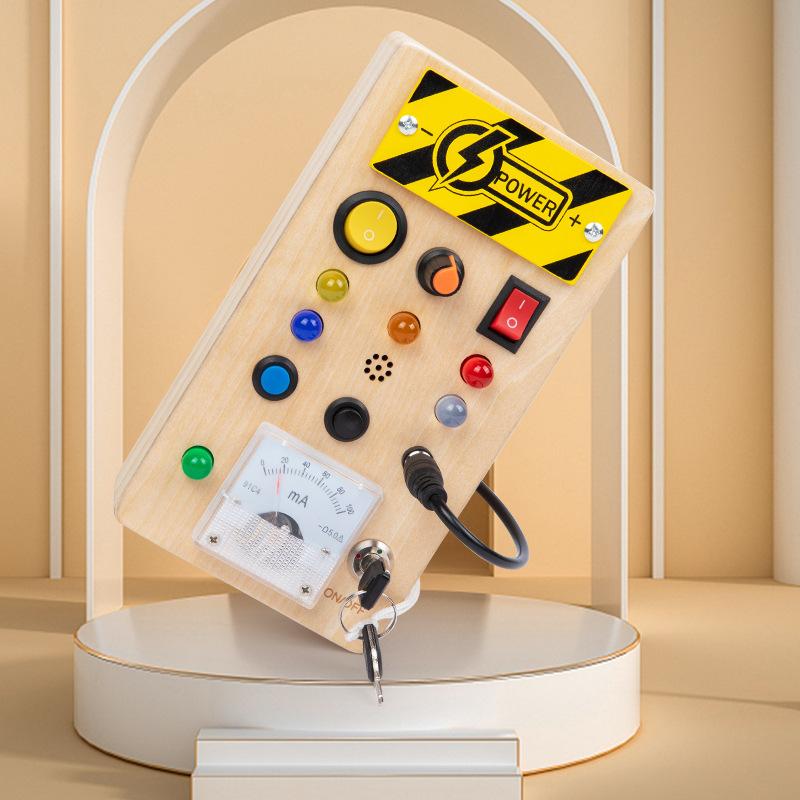 Children'S Educational Early Education Toys Wooden Switch Socket Led Light Traffic Light Kindergarten Busy Board