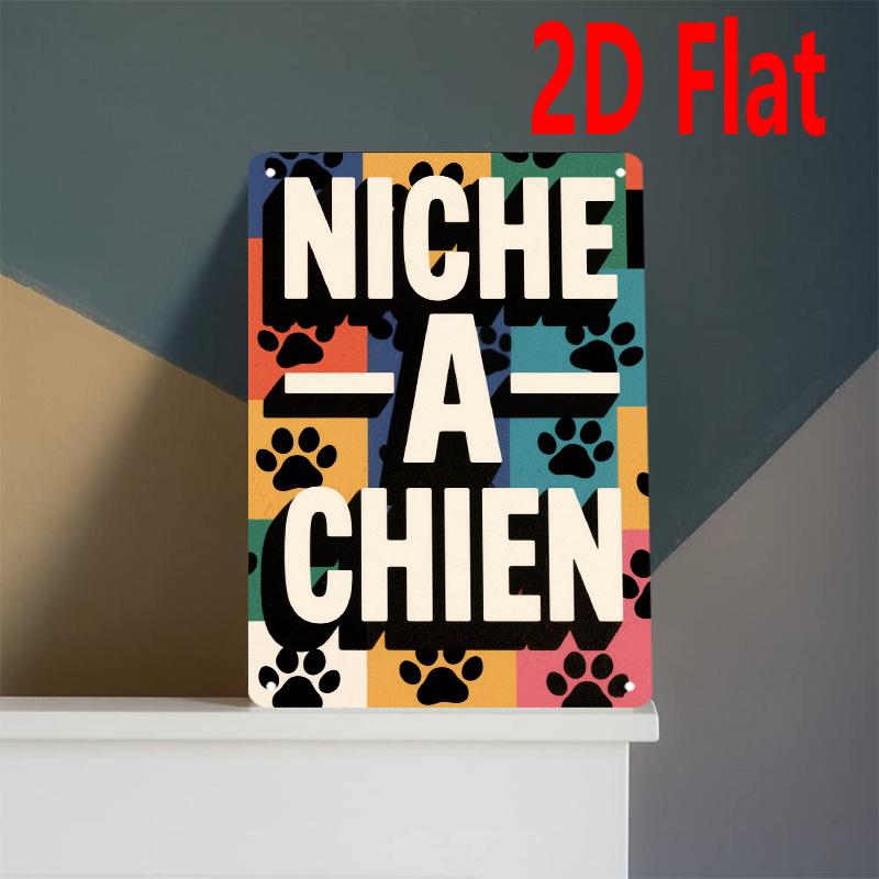

Heavy Duty Iron French Sign 2D Flat Outdoor Dog Pet Themed Plaque Paw Print Gift 20x30cm белый