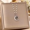 Women's Silver Titanium Steel Necklace with Micro-Inlaid Zircon - Elegant, Durable Clavicle Chain Jewelry