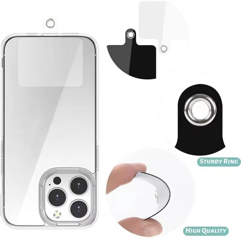 10/1 pièces Onglet de sécurité universel pour téléphone Patch en plastique pour lanière de téléphone Cellulaire Pad Tag pour sangle de téléphone Lanière bandoulière Accessoires de joint