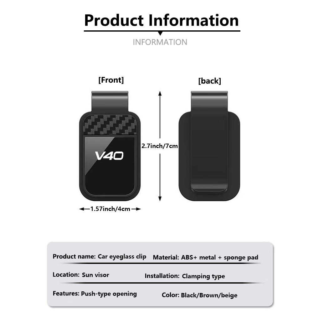 Car Sunglasses Clip Sun Visor Glasses Holder Stable Storage Clips For Volvo C30 C70 S60 S90 V40 V50 V60 V70 V90 XC60 XC90
