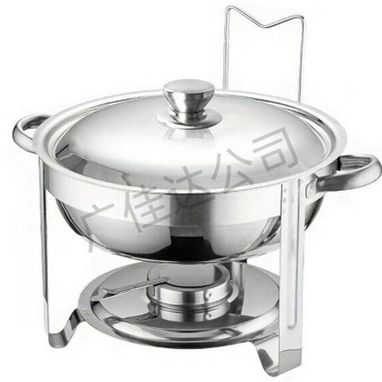Gold Round Stainless Steel Folding Chafing Dish Set with Folding Frame