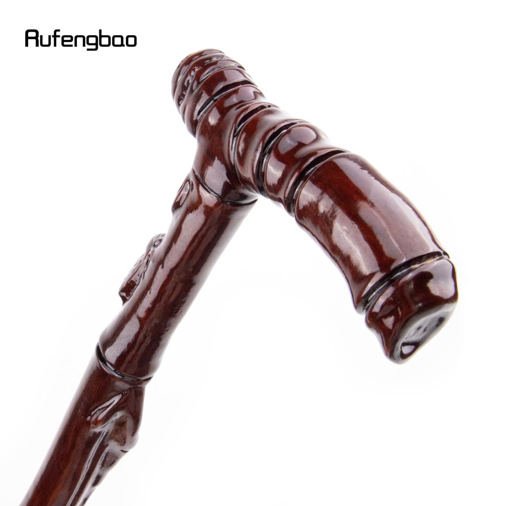 Brown Cicada Bamboo Wooden Single Joint Fashion Walking Stick Decorative Cospaly Cane Halloween Mace Crutch  Wand Crosier 92cm