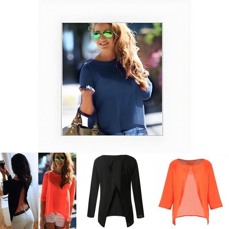 Chiffon Blouse For Women With Splicing For Daily Wear Fashion Gift