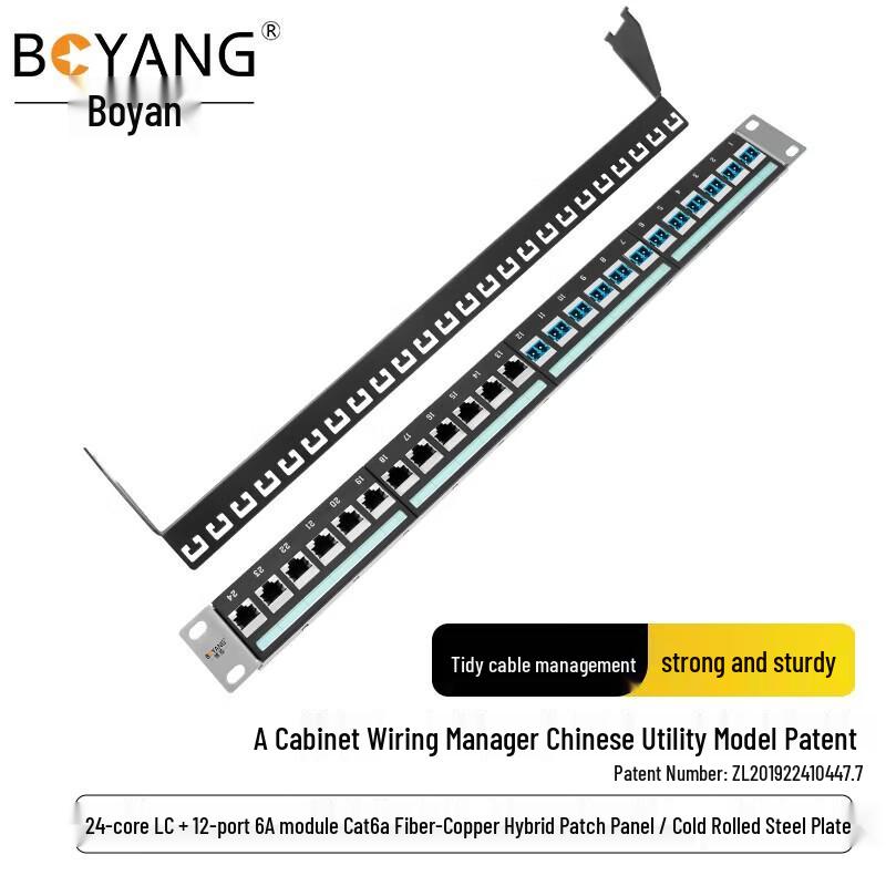 BOYANG Fiber & CAT6A Hybrid Patch Panel