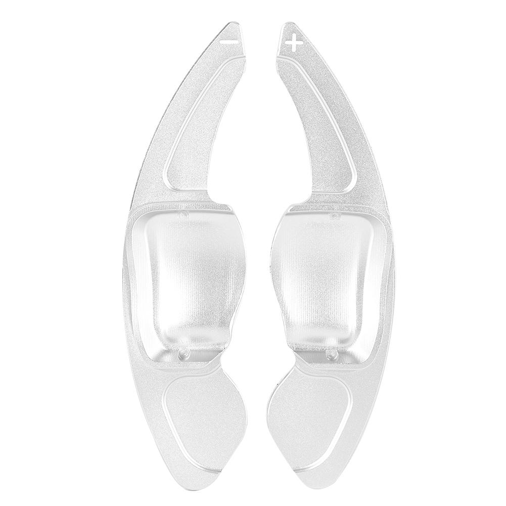 Pair of Aluminum Alloy Silver Steering Wheel Paddle Shift Extension Fits for Magotan