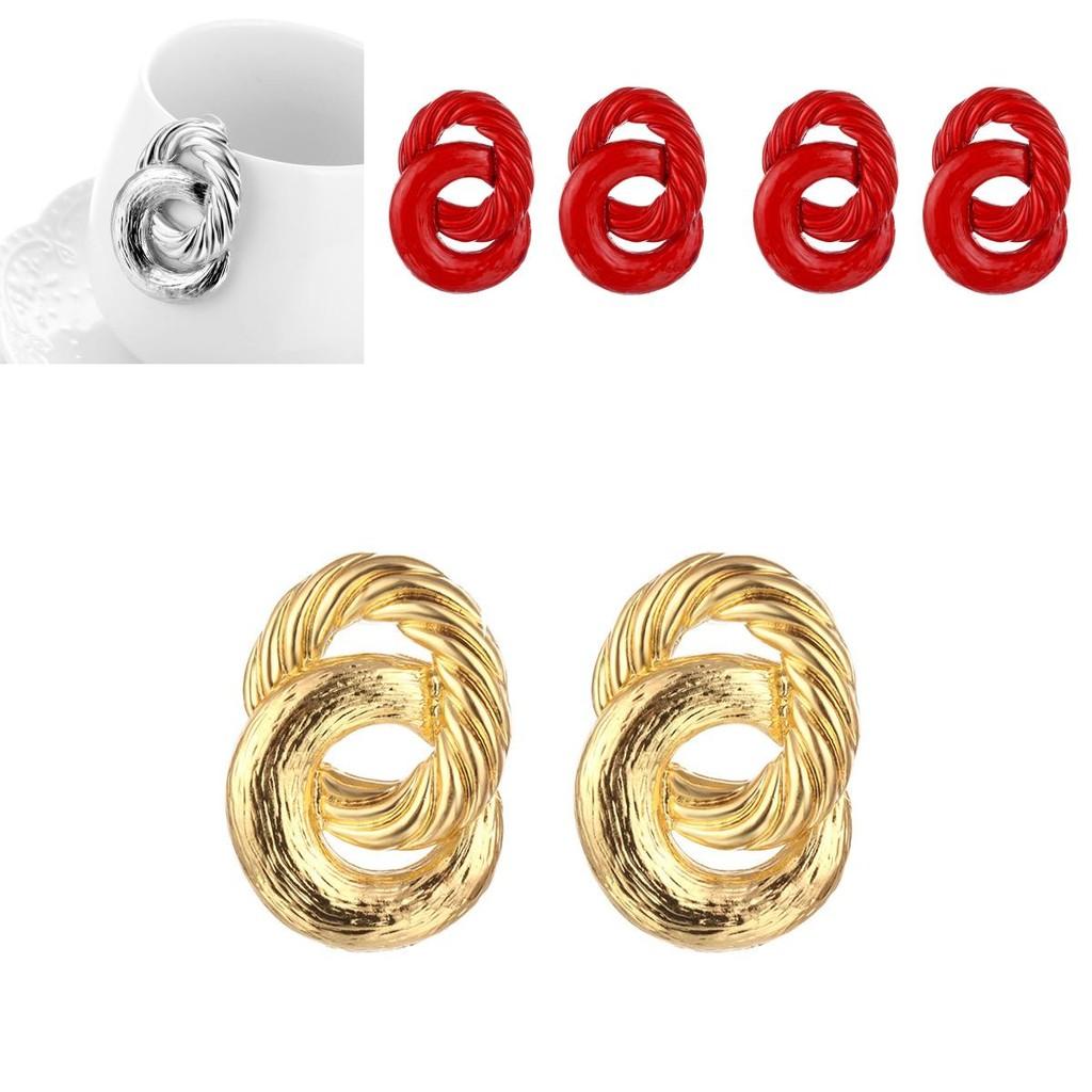 Elegant Alloy Hoop Earrings For Women Minimalist Geometric Design