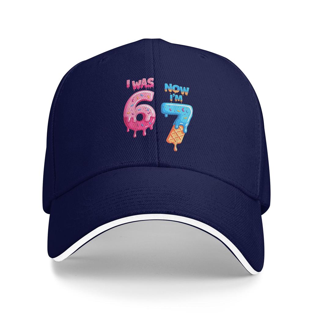 Funny 7 Year Old Birthday I Was 6 Now I'm 7 6 7 Baseball Cap Unisex Men Design Trucker Hat Summer Stylish Sun-Proof Snapback Cap
