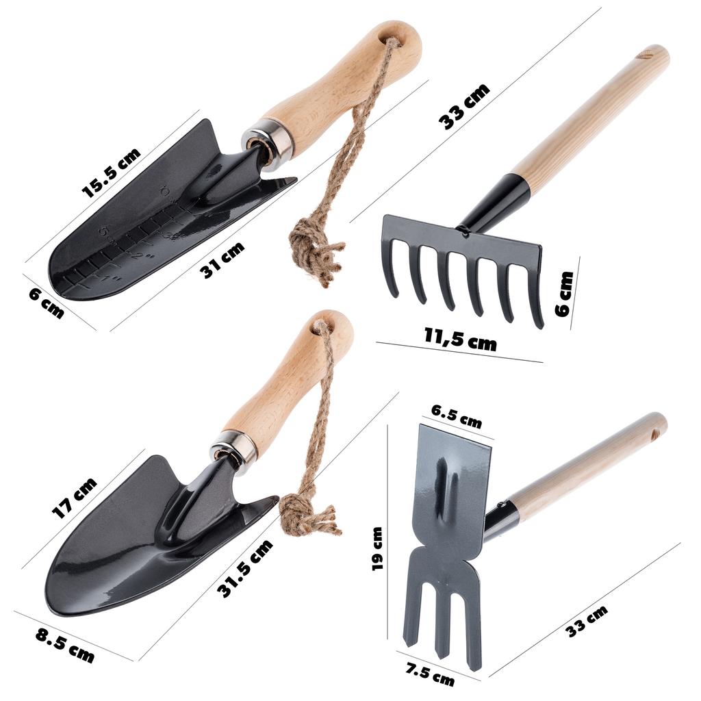 KADAX 4-in-1 Garden Tool Set Trowel Hoe Rake Claws for Soil