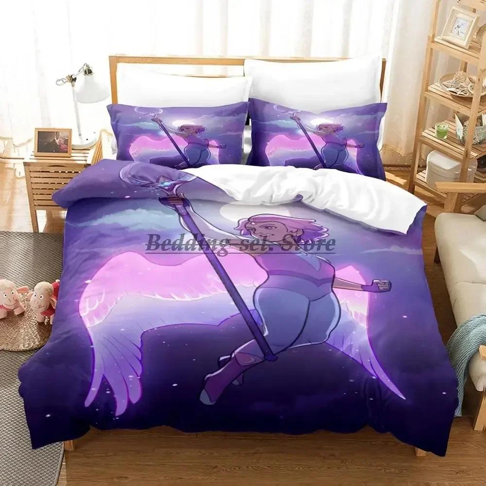 New She Ra And The Princesses Of Power Bedding Set Single Twin Full Queen King Size Bed Set Bedroom Duvetcover Sets Anime