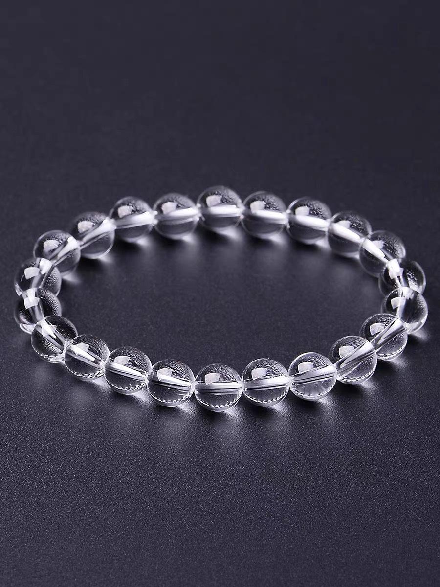 Natural Brazilian White Crystal Three-Strand Bracelet with Pixiu - Transparent Collector s Grade Prayer Beads for Men and Women Beads ~6mm
