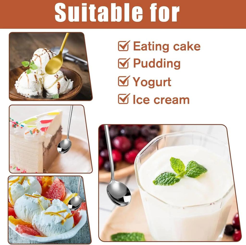 Multi-piece Coffee Stirrer Stainless Steel Long Handle Espresso Spoon Ice Cream Spoon/teaspoon/cocktail Stirring Spoon/soupspoon