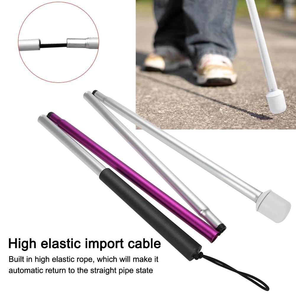 Folding Foldable Reflective Cane Crutch Portable Anti Shock Walking Stick Blind People
