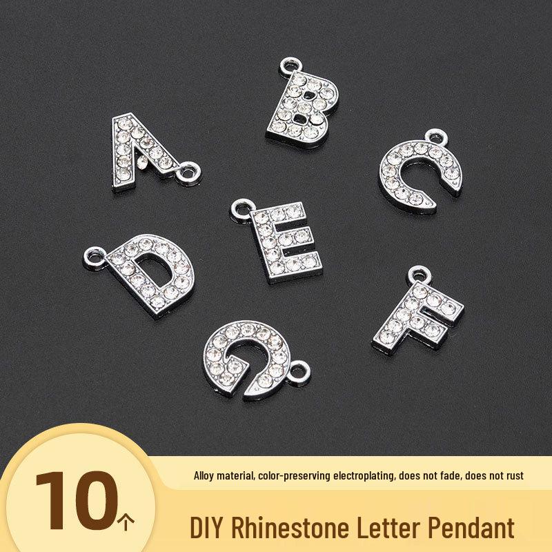Alloy DIY English Letter & Number Necklace Pendant - Creative Jewelry & Handmade Accessories.