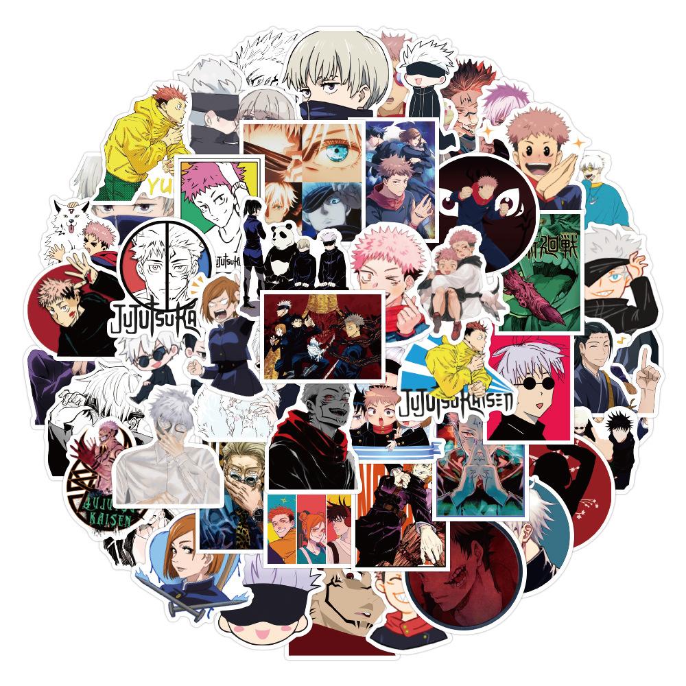 50Pcs Jujutsu Kaisen Anime Graffiti Stickers Waterproof Cartoon Decals For Phone Skateboard Laptop Luggage Diy Decor