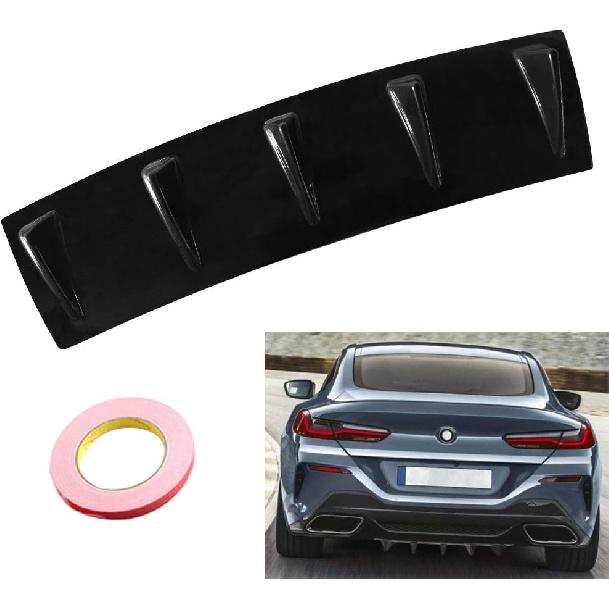 23 inch Universal Car Rear Bumper Lip Diffuser Shark Fin Style Bumper Spoiler,Glossy Black