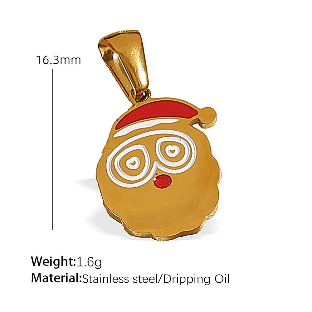 Titanium steel plated 18k gold accessories Christmas design elements series pendant on the new cute cartoon Internet celebrity jewelry