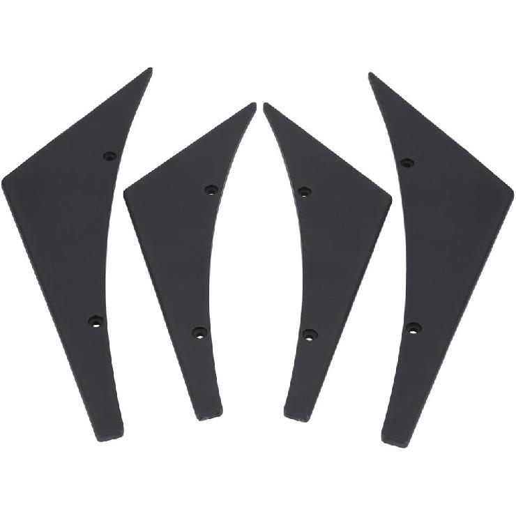Front Bumper Canard Set, Universal 4pcs Car Front Bumper Lip Splitter Fins Canards Car Body Spoiler fits for Front Left and Right Bumper Side(Black)