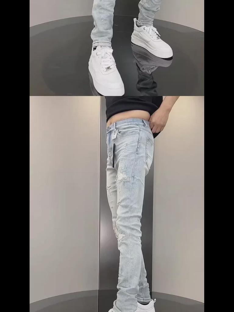 Men's Trendy Slim Stretch Ripped Jeans - Casual Versatile Pants