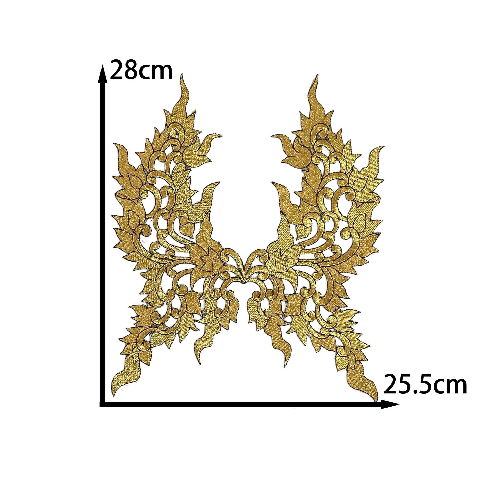 

Золотая и серебряная вышивка, тканевая наклейка, представление в старинном костюме, наклейка на национальный костюм, нашивка для платья, отделка горячим тиснением, сделай сам, ручная работа