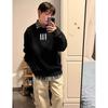 Essentials X FO Lines Striped Fleece Sweatshirt Mens Loose Fit High Street Casual Winter Pullover