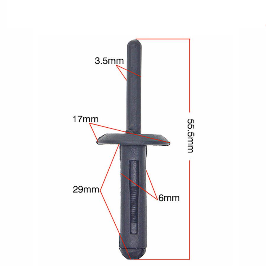 100PC Plastic Car SUV Bumper Rivets Repair Auto Fastener Push Type Retainer Clip