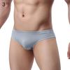 Sexy Men's Underwear Solid Color Mid Rise Ice Silk Briefs Elastic Underpants