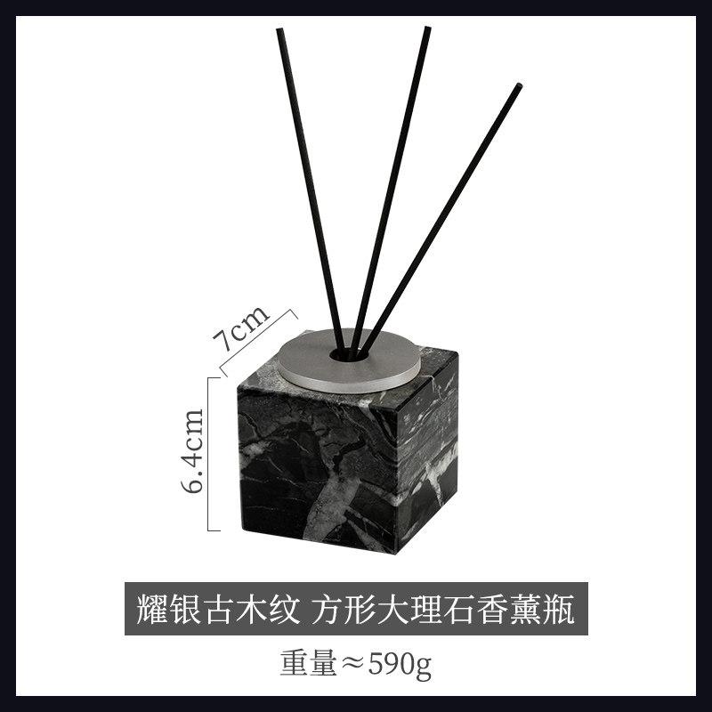 Natural Marble Perfume and Aroma Bottle Square Marble Bathroom Essential Oil Storage Bottle Fragrance Diffuser for Room Bedroom