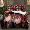 G-Genshin Impact Game Gamer Cartoon Comforter Bedding Set,Duvet Cover Bed Set Quilt Cover Pillowcase,King Queen Size Bedding Set
