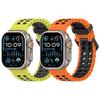 Ocean Silicone Sports Band For Apple Watch Ultra 2 49mm Series 10 9 8 7 6 5 4 3 SE 46mm 45mm 44mm 42mm Two Tone Strap Bracelet