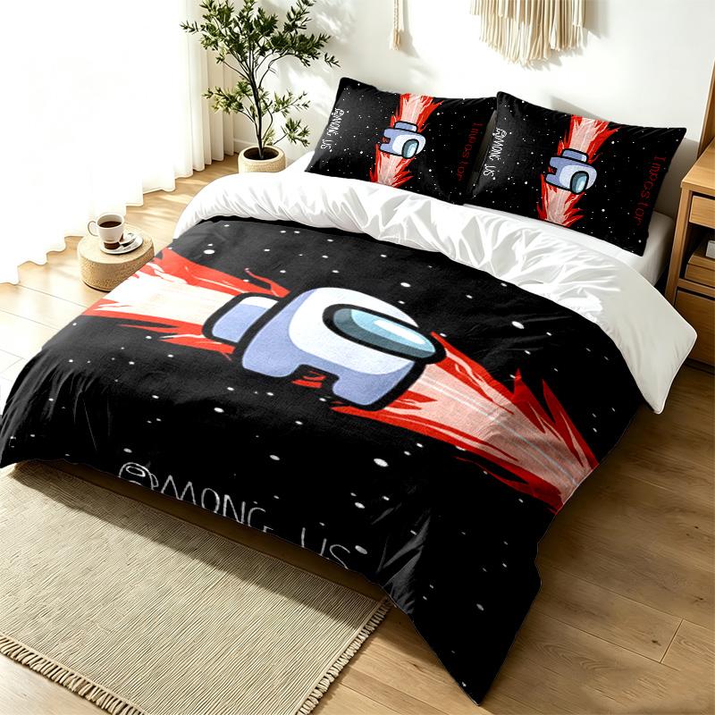 Imposter 3pc Duvet Cover Set Simple Modern Bedding Set Wrinkle Resistant Soft Fabric All Season Use a perfect gift