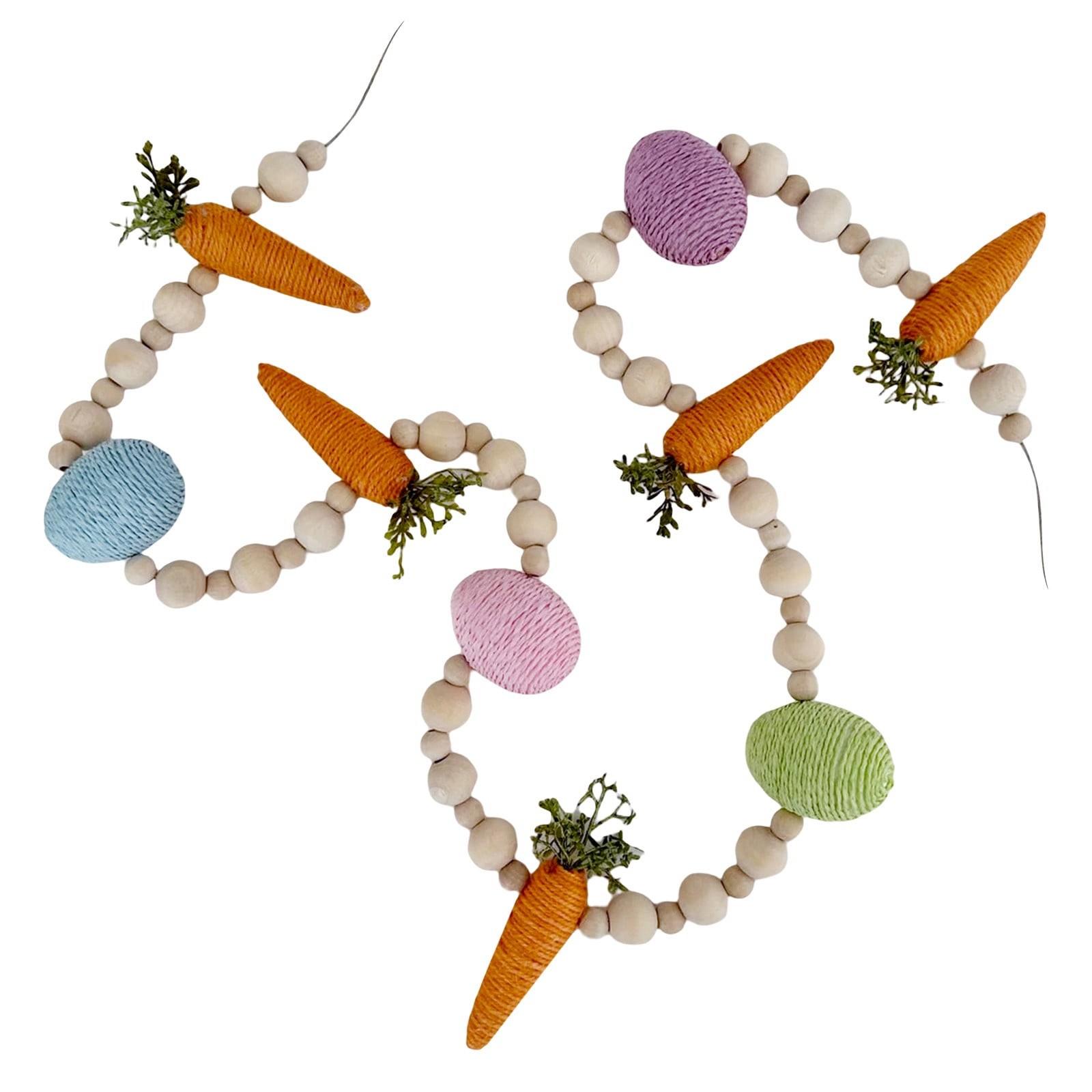 Easter Banner  Carrot Decorative Beaded Pendant Easter Decorative Wreath Pendant