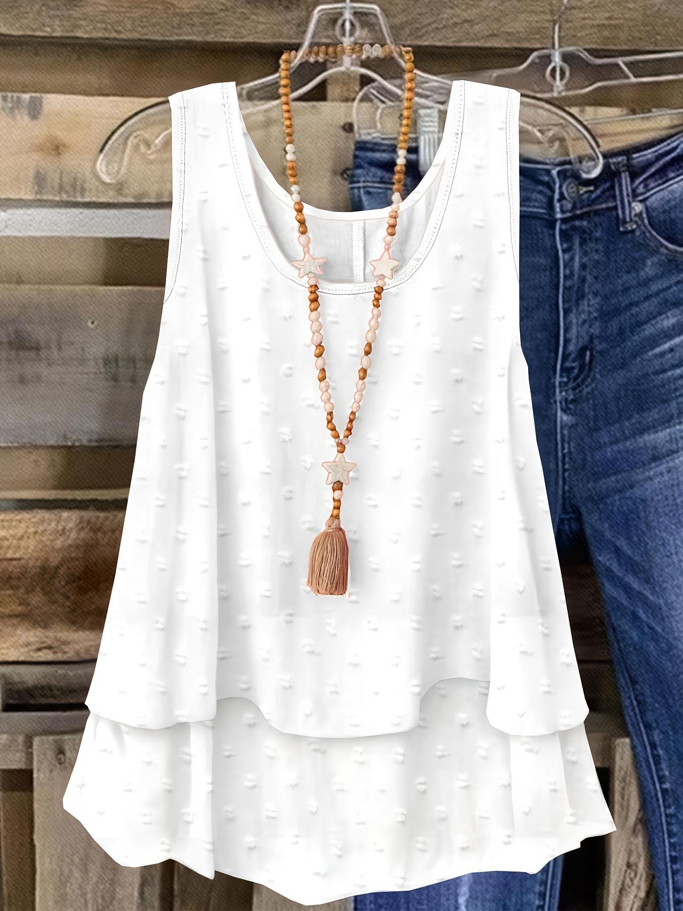 

Летний повседневный топ-майка женский европейский и американский однотонный 2025 M белый