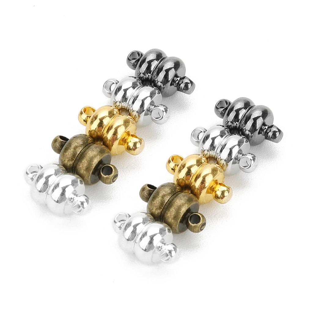 10 Stück/Beutel Magnetverschluss Loch Metallmaterial Flaches rundes Magnetband für Armband Halskette Kleidung Schmuck Zubehör