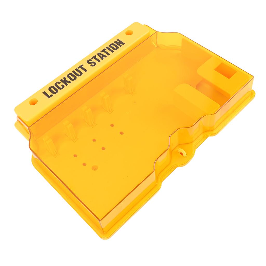 Lockout Tagout Station PC Wall Mount Lock Out Tag Out Kit Board with Wall Plugs Screws for Industry Yellow