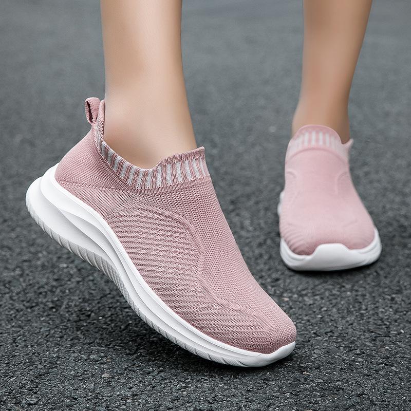 Sneakers damskie wiosenne i jesienne do chodzenia na co dzień damskie buty oddychające buty fly-woven buty do biegania duży rozmiar nowe buty skarpetkowe