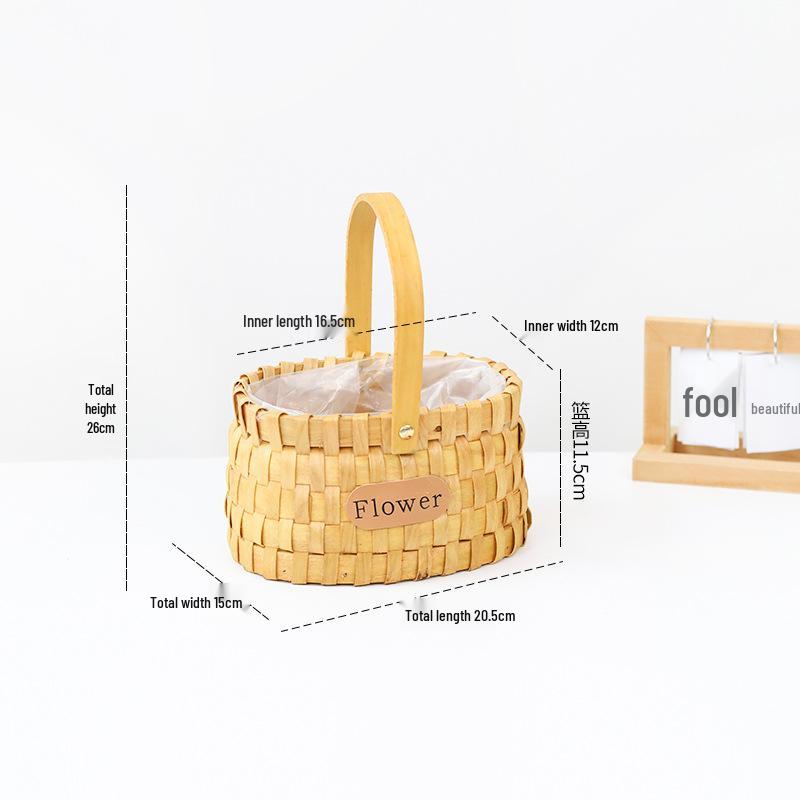 Willow Woven Princess Handbag: Floral Basket, Wedding Gift, and Pastoral Flower Arrangement Souvenir