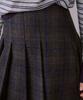 Awi Pleated Wool Check Skirt_Brown