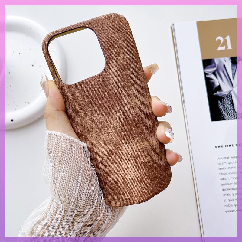 Luxusní matný kožený látkový obal pro iPhone 16 15 14 Plus 13 12 Mini 11 Pro X XR XS Max Soft Shockproof Jeans Retro Thin Cover