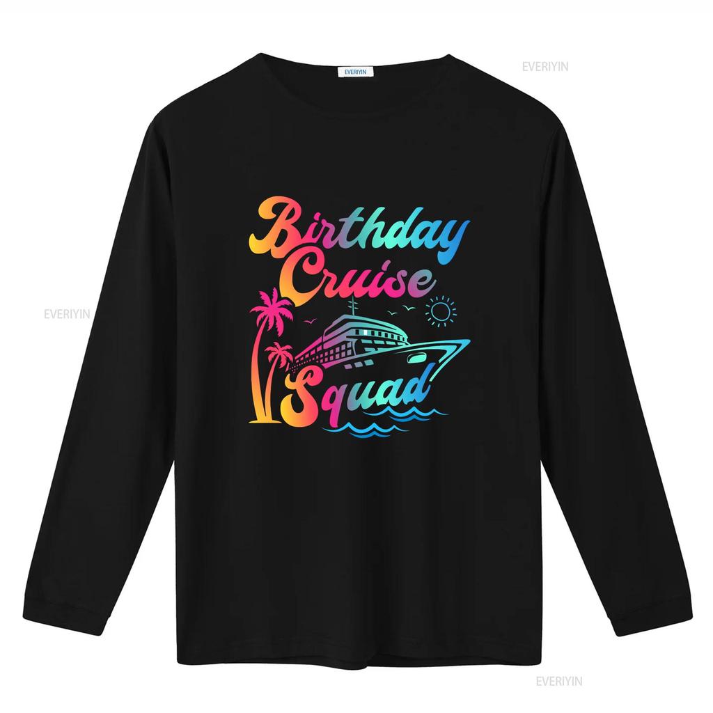 Birthday Cruise Squad T Shirt Matching Group Vacation vintage Washed Stylish streetwear Top For Everyday Wear Versatile